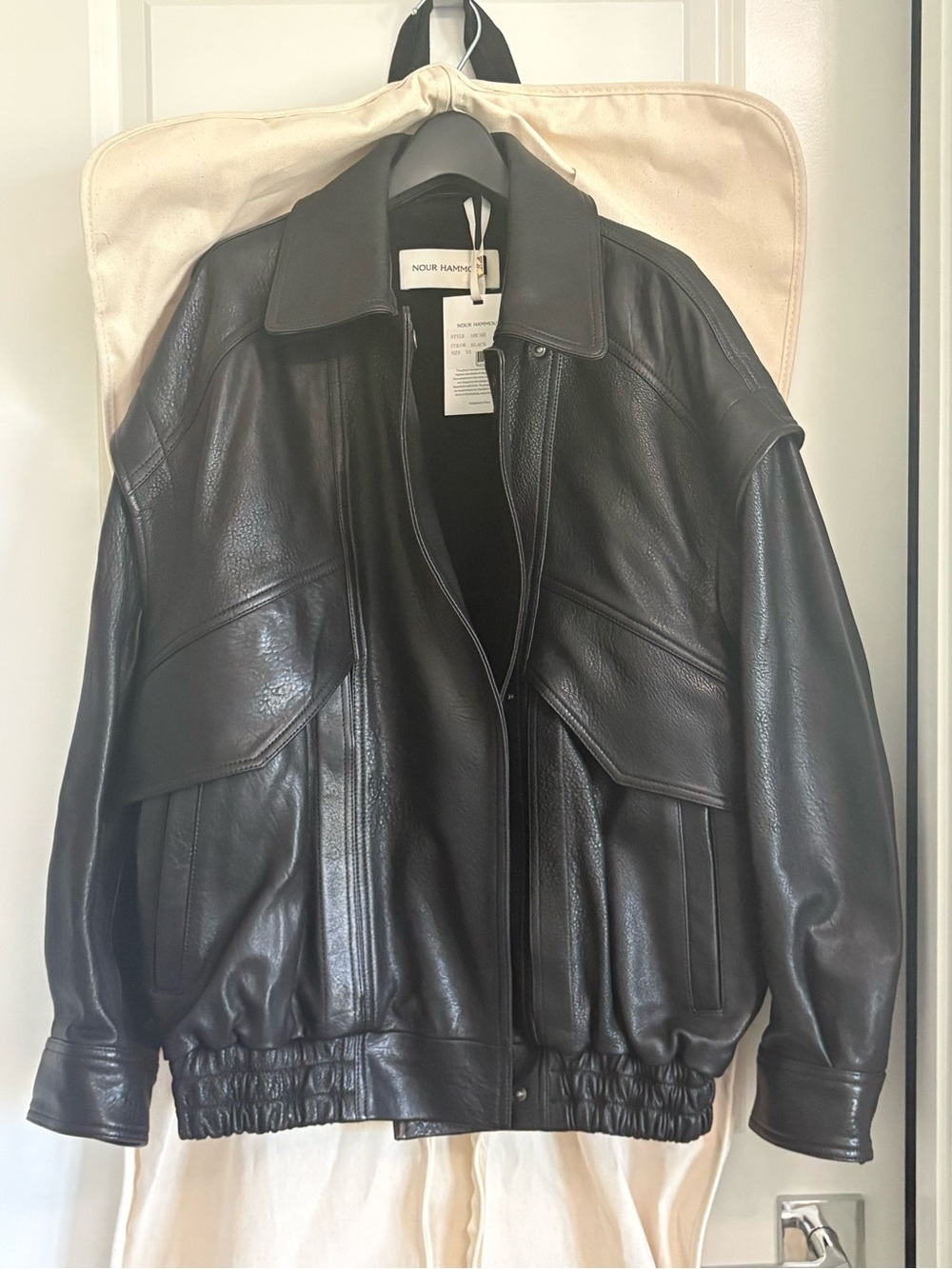 Nour Hammour Micah Leather Jacket BNWT in Black XS - Picture 7 of 16